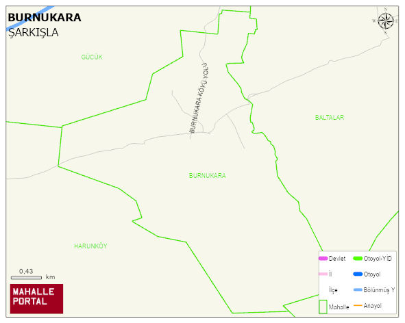 BURNUKARA Köyü Haritası | İnteraktif Köy ve Mahalle Sınırları