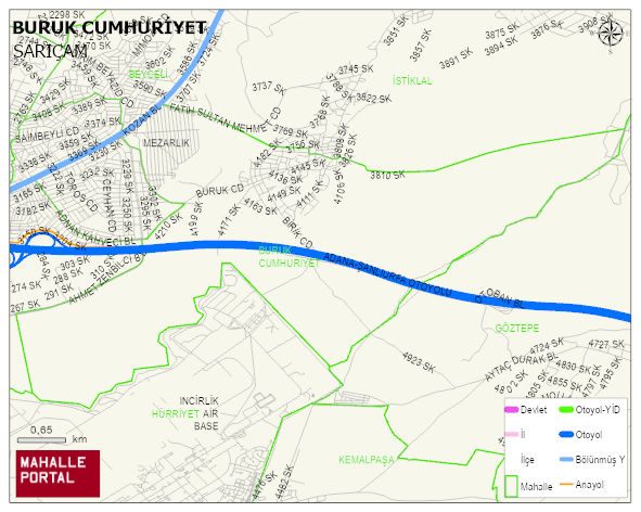 BURUK CUMHURİYET Mahallesi Haritası | Mahalle ve Köy Sınırı