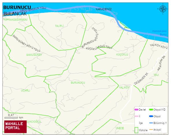 BURUNUCU Köyü Haritası | İnteraktif Köy ve Mahalle Sınırları