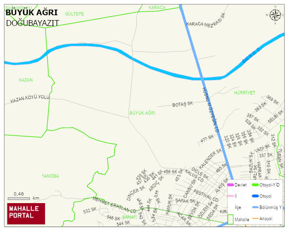 BÜYÜK AĞRI Mahallesi Haritası | Yükselti ve Doğa Özellikleri