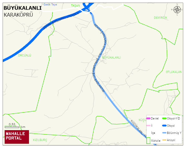 BÜYÜKALANLI Mahallesi Haritası | Detaylı Köy ve Mahalle Görünümü