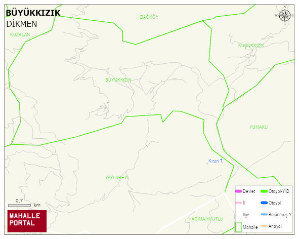 BÜYÜKKIZIK Köyü Haritası | Detaylı Köy ve Mahalle Görünümü
