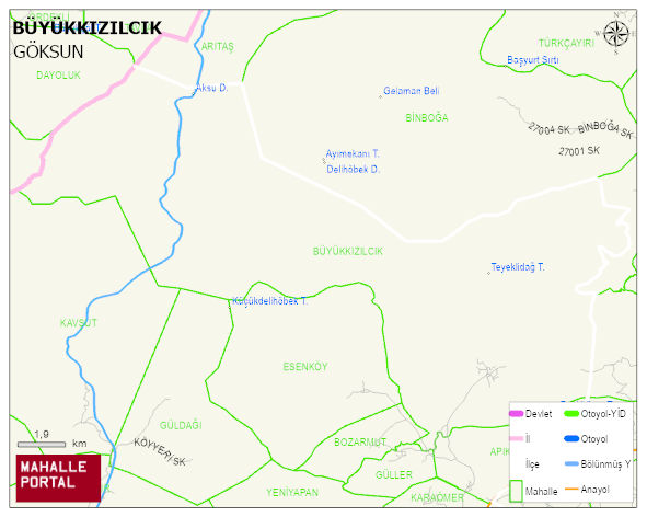 BÜYÜKKIZILCIK Mahallesi Haritası | Coğrafi Yapı ve Detaylı Haritası