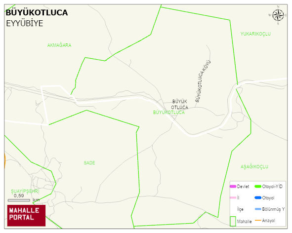 BÜYÜKOTLUCA Mahallesi Haritası | Yükselti ve Doğa Özellikleri