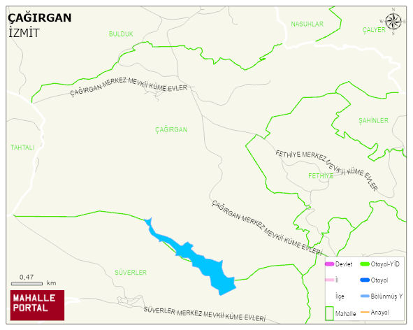 ÇAĞIRGAN Mahallesi Haritası | Dağlar, Ovalar ve Akarsu Bilgileri
