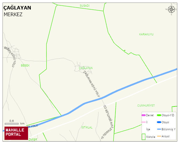 ÇAĞLAYAN Köyü Haritası | Mahalle ve Köy Sınırı
