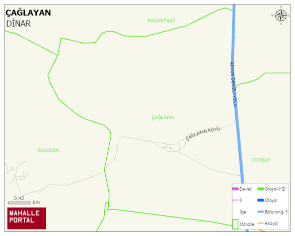 ÇAĞLAYAN Köyü Haritası | Mahalle ve Köy Sınırı