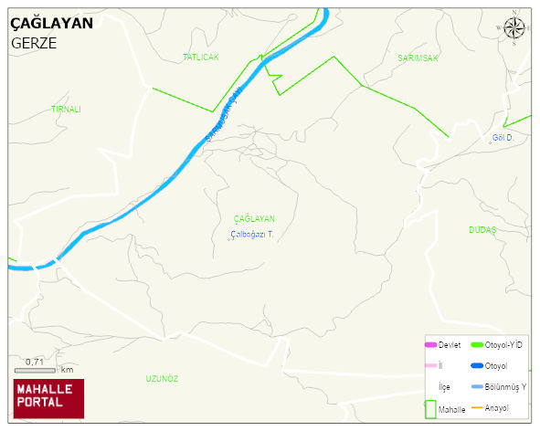 ÇAĞLAYAN Köyü Haritası | Mahalle Sokak Haritası