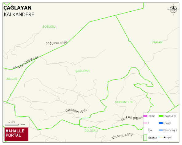 ÇAĞLAYAN Köyü Haritası | Mahalle ve Köy Sınırı