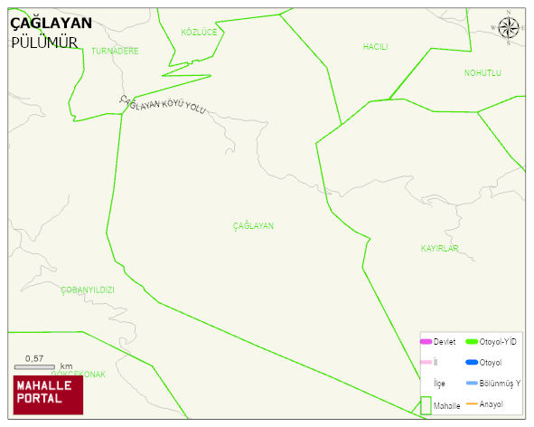 ÇAĞLAYAN Köyü Haritası | İnteraktif Köy ve Mahalle Sınırları