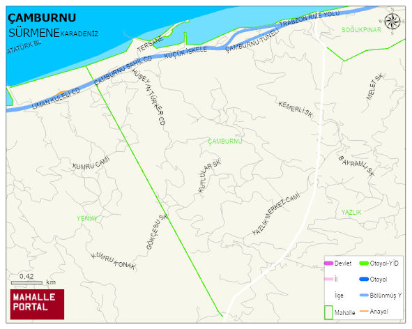 ÇAMBURNU Mahallesi Haritası | Mahalle ve Köy Sınırı