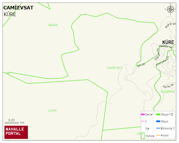 CAMİEVSAT Mahallesi Haritası | Yükselti ve Doğa Özellikleri