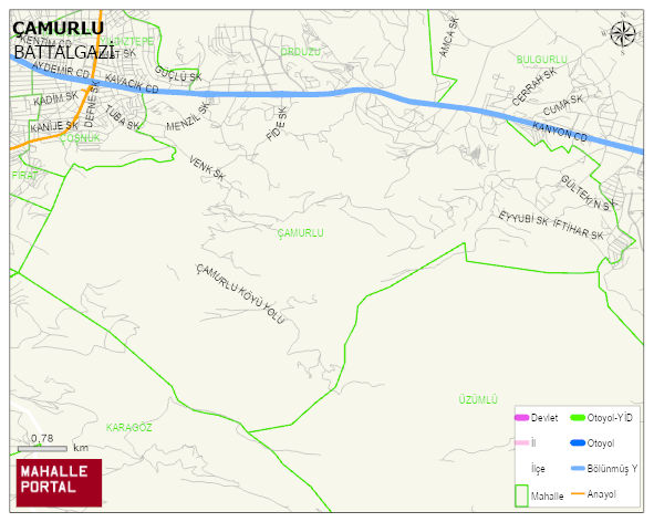 ÇAMURLU Mahallesi Haritası | Yükselti ve Doğa Özellikleri
