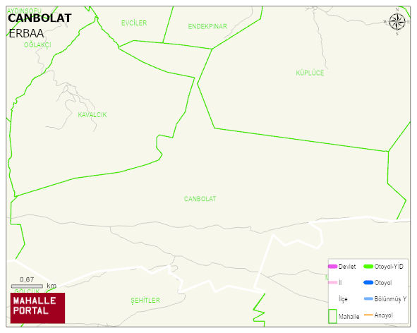 CANBOLAT Köyü Haritası | Coğrafi Yapı ve Detaylı Haritası