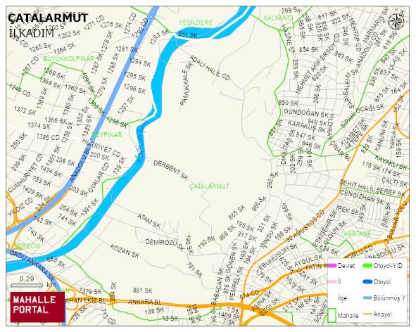 ÇATALARMUT Mahallesi Haritası | Dağlar, Ovalar ve Akarsu Bilgileri