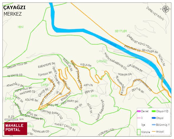 ÇAYAĞZI Mahallesi Haritası | Coğrafi Yapı ve Detaylı Haritası