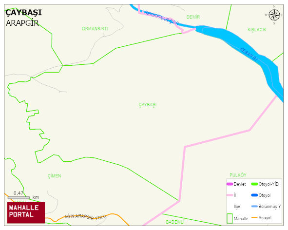 ÇAYBAŞI Mahallesi Haritası | Dağlar, Ovalar ve Akarsu Bilgileri