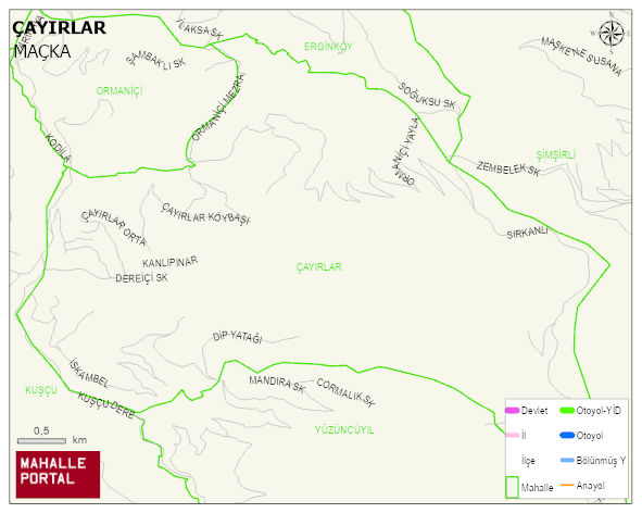 ÇAYIRLAR Mahallesi Haritası | Mahalle ve Köy Sınırı