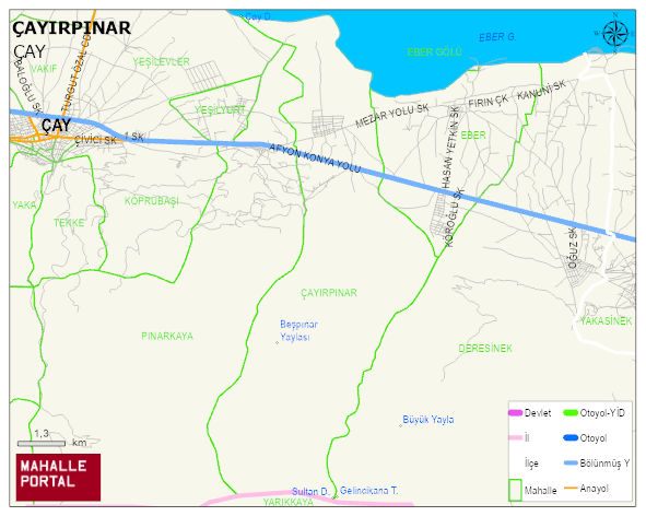 ÇAYIRPINAR Köyü Haritası | Dağlar, Ovalar ve Akarsu Bilgileri