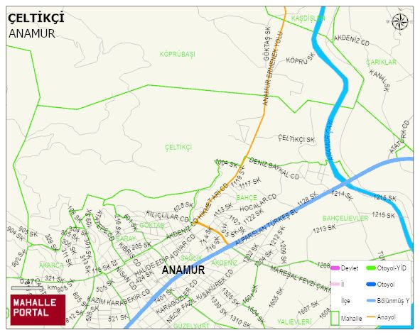ÇELTİKÇİ Mahallesi Haritası | Yükselti ve Doğa Özellikleri