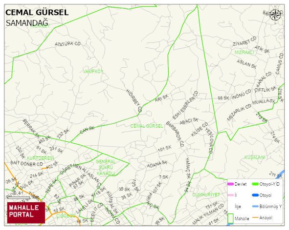 CEMAL GÜRSEL Mahallesi Haritası | Dağlar, Ovalar ve Akarsu Bilgileri