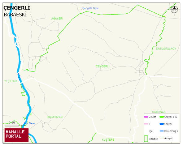 ÇENGERLİ Köyü Haritası | Dağlar, Ovalar ve Akarsu Bilgileri