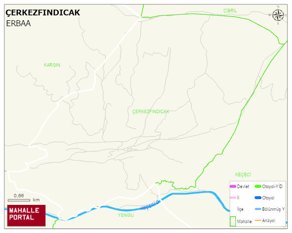 ÇERKEZFINDICAK Köyü Haritası | Sayısal Bölge Görünümü