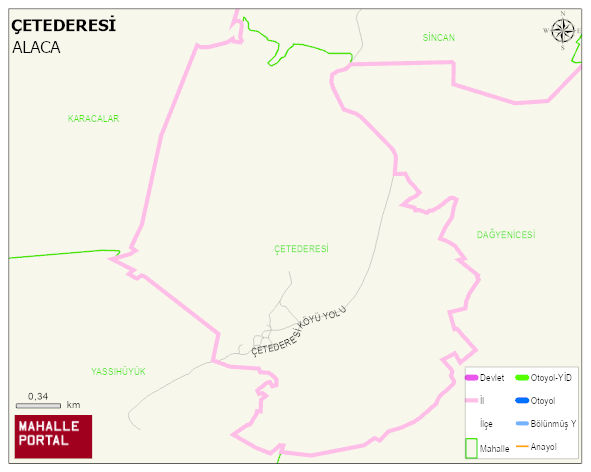 ÇETEDERESİ Köyü Haritası | Güncel Mahalle ve Köy Haritası