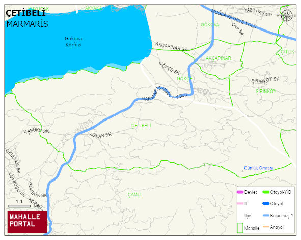 ÇETİBELİ Mahallesi Haritası | Coğrafi Yapı ve Detaylı Haritası