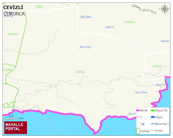 CEVİZLİ Köyü Haritası | Mahalle ve Köy Sınırı