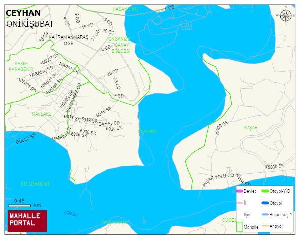 CEYHAN Mahallesi Haritası | Dağlar, Ovalar ve Akarsu Bilgileri
