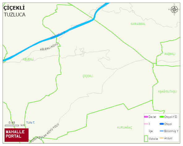 ÇİÇEKLİ Köyü Haritası | Mahalle ve Köy Sınırı