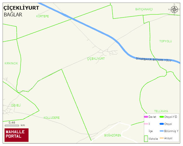 ÇİÇEKLİYURT Mahallesi Haritası | Detaylı Köy ve Mahalle Görünümü