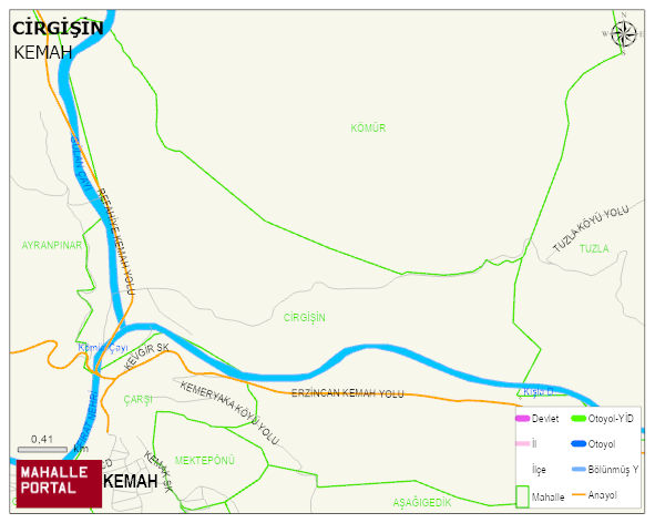 CİRGİŞİN Mahallesi Haritası | Dağlar, Ovalar ve Akarsu Bilgileri