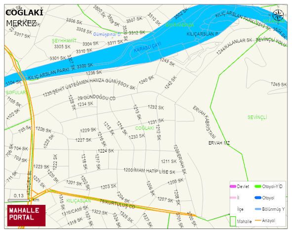 COĞLAKİ Mahallesi Haritası | Detaylı Köy ve Mahalle Görünümü