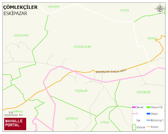 ÇÖMLEKÇİLER Köyü Haritası | İnteraktif Köy ve Mahalle Sınırları