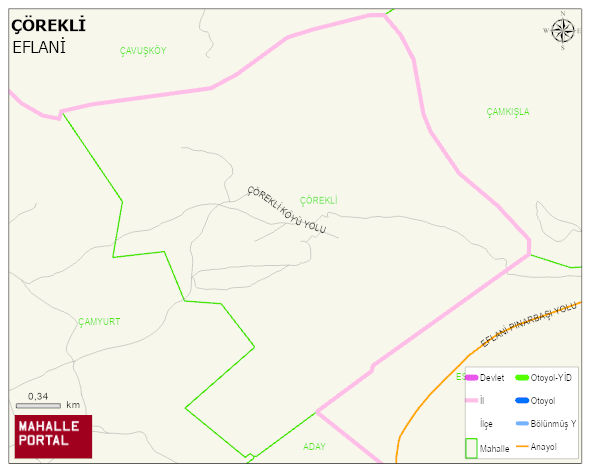 ÇÖREKLİ Köyü Haritası | Coğrafi Yapı ve Detaylı Haritası
