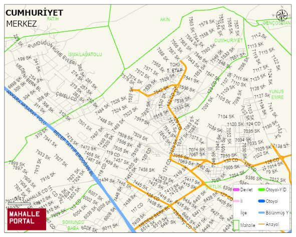 CUMHURİYET Mahallesi Haritası | Mahalle ve Köy Sınırı