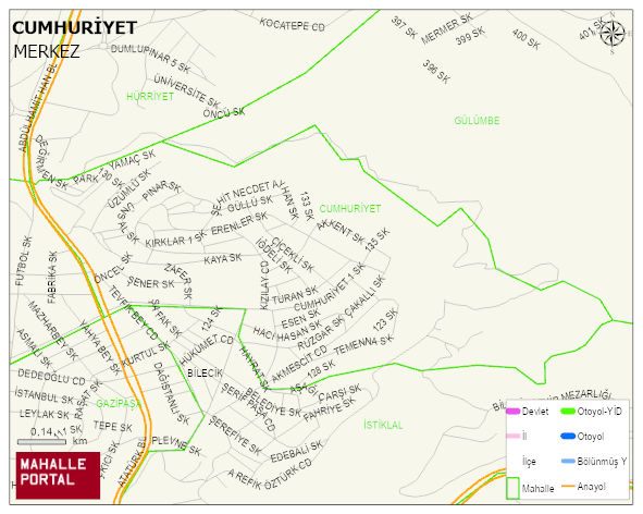 CUMHURİYET Mahallesi Haritası | Yükselti ve Doğa Özellikleri