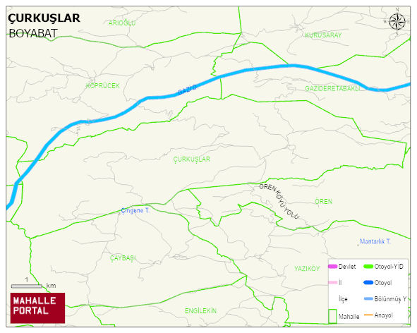 ÇURKUŞLAR Köyü Haritası | Sayısal Bölge Görünümü