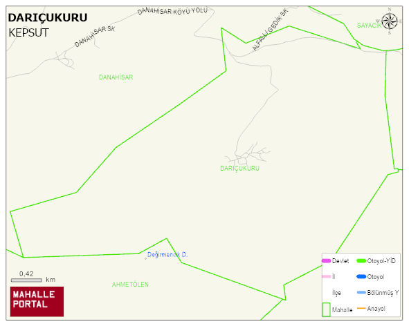 DARIÇUKURU Mahallesi Haritası | Yükselti ve Doğa Özellikleri