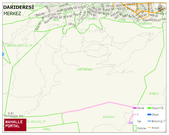 DARIDERESİ Köyü Haritası | Mahalle Sokak Haritası