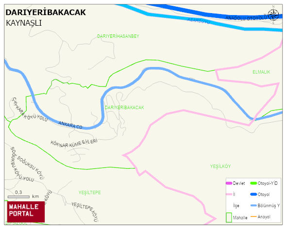 DARIYERİBAKACAK Köyü Haritası | Detaylı Köy ve Mahalle Görünümü