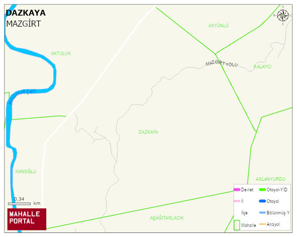 DAZKAYA Köyü Haritası | Güncel Mahalle ve Köy Haritası