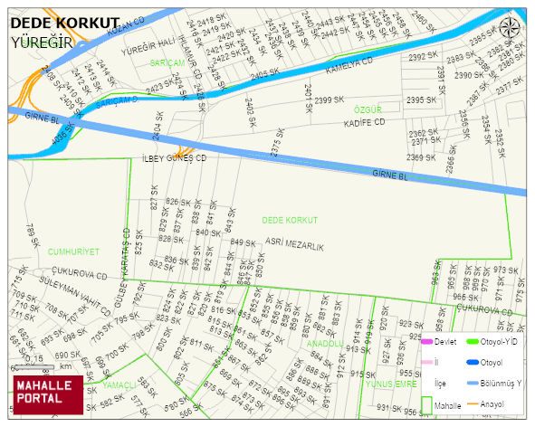 DEDE KORKUT Mahallesi Haritası | İnteraktif Köy ve Mahalle Sınırları