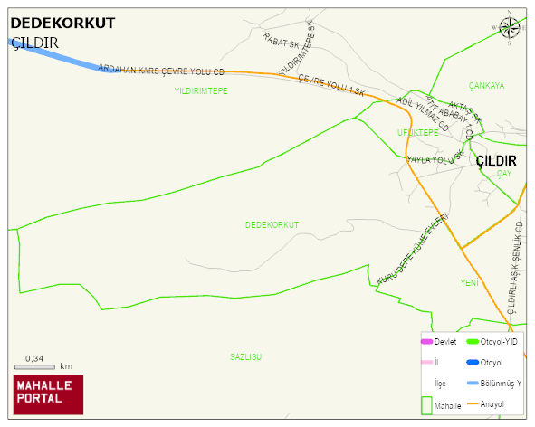 DEDEKORKUT Mahallesi Haritası | Coğrafi Yapı ve Detaylı Haritası