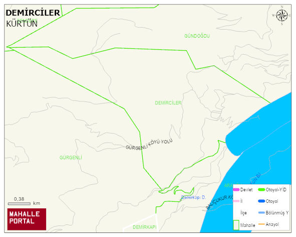 DEMİRCİLER Köyü Haritası | Dağlar, Ovalar ve Akarsu Bilgileri