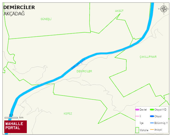 DEMİRCİLER Mahallesi Haritası | Mahalle ve Köy Sınırı