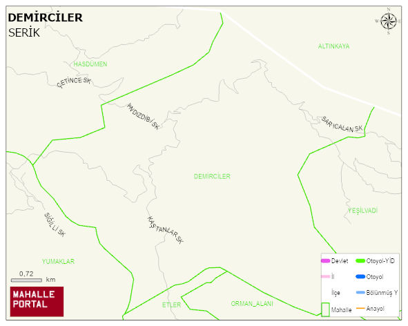 DEMİRCİLER Mahallesi Haritası | İnteraktif Köy ve Mahalle Sınırları