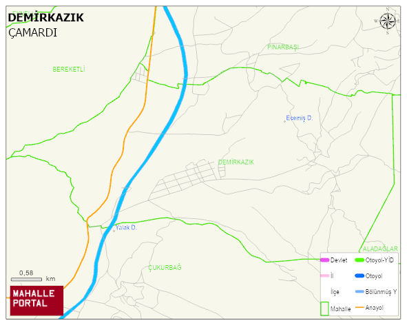 DEMİRKAZIK Köyü Haritası | Mahalle Sokak Haritası